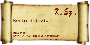 Komin Szilvia névjegykártya